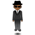 🕴🏾 person in suit levitating: medium-dark skin tone display on Samsung